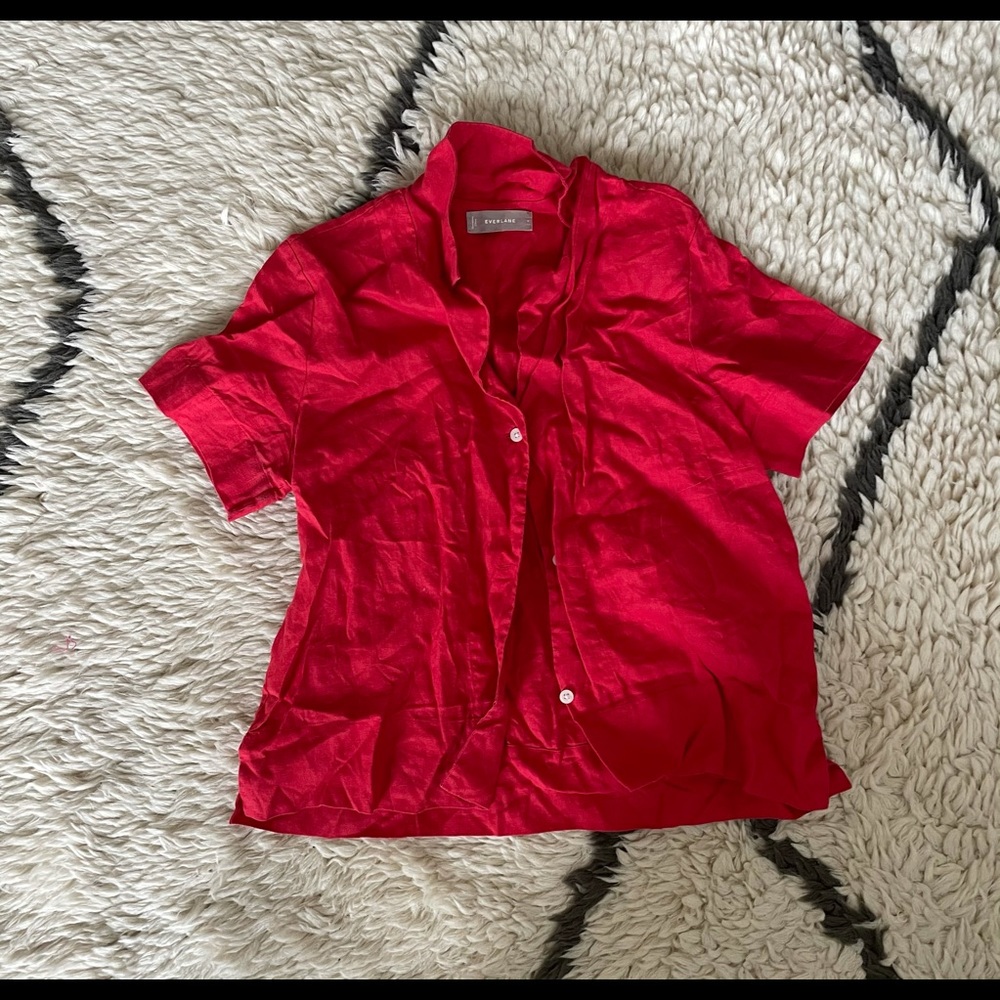 Everlane red button up